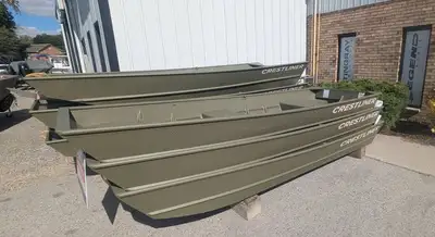 2026 Crestliner 1240 Basic CR Jon Paint-dead Grass Green - Olive Drab exterior & interior Motor & Tr...