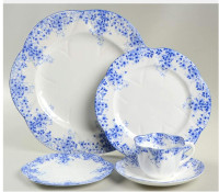 DAINTY BLUE SHELLEY PLACE SETTING, Bone China, circa 1945-1966