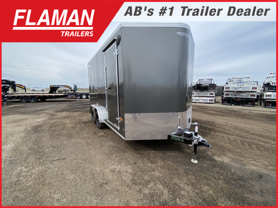 2026 Royal 7.5' x 14' + 2' V-Nose Enclosed Trailer Color: Charcoal Width: 7.5' Length: 14' Straight...