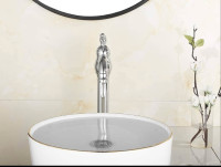 360° Swivel Bathroom Vessel Sink Faucet Chrome Brass Tall with P