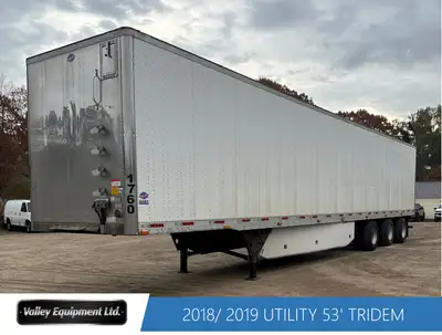 Stock #: 20182019DV Details: 53’ Tridem Dry vans With barn doors! Check out this 2018/2019 Utility 5...