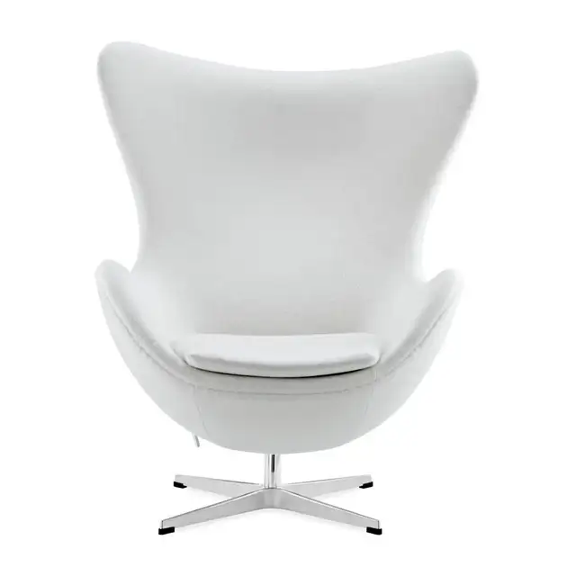 Renovation sale, Arne Jacobsen Egg Chair White Fabric | Chairs ...
