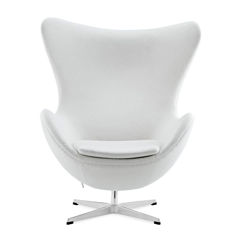 Renovation sale, Arne Jacobsen Egg Chair White Fabric | Chairs ...