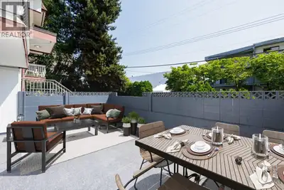 Spacious 1 bedroom suite with XL patio space! The home has been well kept and features original hard...