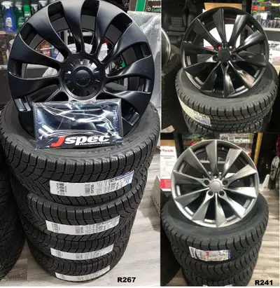 Tesla Model Y Michelin Winter Package 19-Inch Flowform Rims with OEM Bluetooth TPMS, michelin back i...
