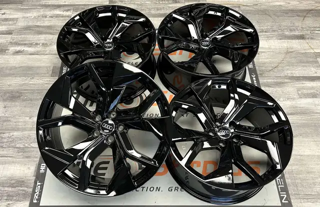 22x10J Audi A21 Gloss Black Wheels 5x112 - fit Audi Q7, Audi Q8 in Tires & Rims in Calgary - Image 4