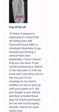 Free $100 off if interested.  See image above. 