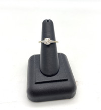 14 Karat White Gold Lady's 3.9gms Cubic Engagement Ring $265