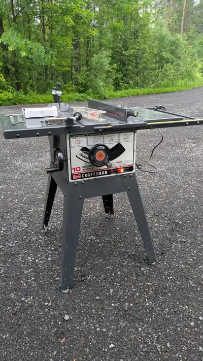 For sale a vintage Craftsman 113.2957 10-inch motorized table saw, a well-built belt-Craftsman 113 s...