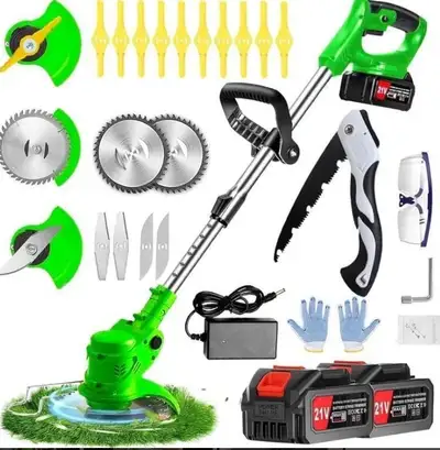 Cordless 3-IN-1 Trimmer, Brush Cutter, Edger - NEW 24V Cordless 3-IN-1 Weed Wacker/Trimmer + Brush C...
