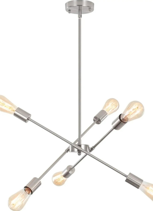 TYNEWRGY Sputnik Chandeliers for Kitchen Island,Brushed Nickel 6 in Indoor Lighting & Fans in Gatineau