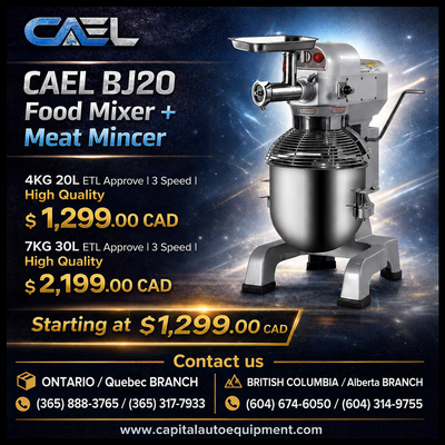 The CAEL BJ Food Mixer & Meat Mincer Series is a powerful 2-in-1 commercial machine designed for res...