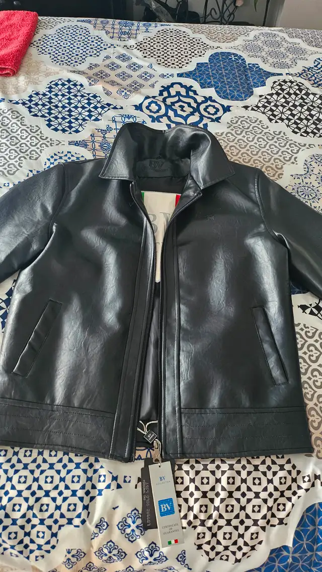BV Clothing  Mens Leather Jacket Made in Italy Large NEW w/tags!63234962706945123