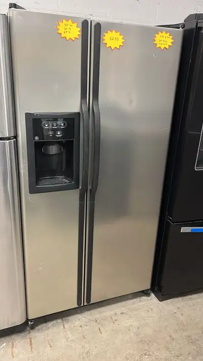 GE 33” Side by Side Refrigerator Fully Tested  30-Day Warranty, View more
