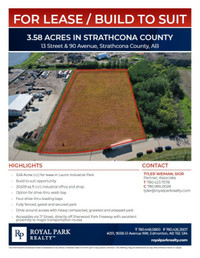 FOR LEASE/BUILD TO SUIT - 3.58 ACRES IN STRATHCONA COUNTY