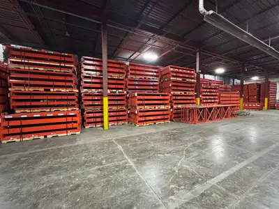 Used Redirack warehouse rack beams 8' x 3" on sale. We have over 20,000 used 8' X 3" beams in stock,...