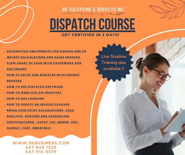 TRUCK DISPATCHER & FREIGHT BROKERAGE COURSE IN 3 DAYS in Classes & Lessons in Mississauga / Peel Region - Image 6