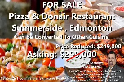 FOR SALE - Donair & Pizza Summerside , Edmonton, AB ASKING $249000 For Further Information On This L...
