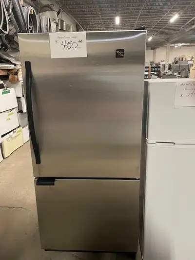 Réfrigérateur stainless 30'' congélateur en bas Whirlpool, View more
