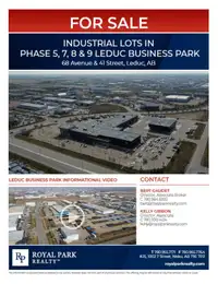INDUSTRIAL LOTS IN  PHASE 5, 7, 8, & 9 LEDUC BUSINESS PARK