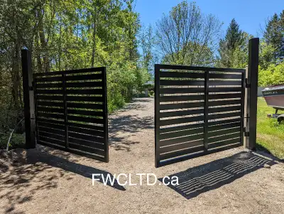 Custom metal driveway gates (single/double swing), horizontal gates/fence, decorative, barrier gates...