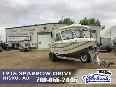 21ft Thunder Jet Luxor Fishing Boat For Sale In Nisku, AB FULL HULL SIDE PAINT HIPPO LINED COCKPIT H...