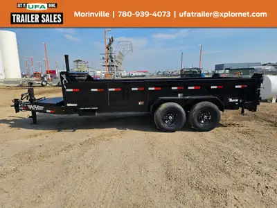 New H&H 83x16' I Beam Industrial Dump Trailer 2x7000 lbs axels Roll Tarp Ez Lube hubs spare tire Cur...