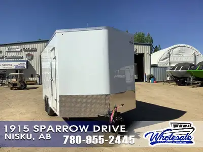 8.5 X 16 RAINBOW TRAILERS CARGO V-NOSE SIDE BY SIDE PACKAGE (4 D-RINGS AND 2 VENTS) 24in. ATP STONE...