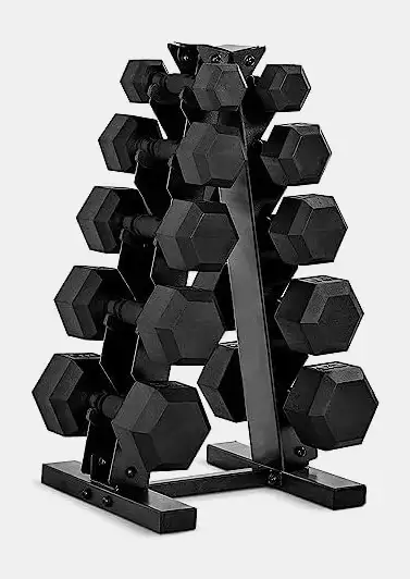 CAP Rubber Dumbbell Set + Vertical Rack - 150 lb, View more