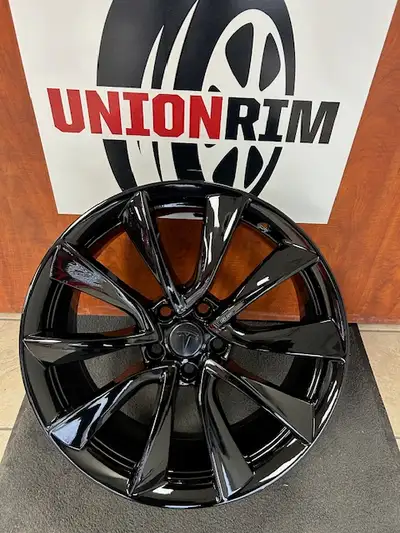 Set of OEM Tesla model 3,Y Part#1044224-00-B 5x114.3 19"x8.5"ET40mm Bore:64.1mm Refinshed Gloss Blac...