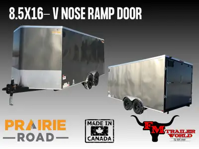 8'x16' Prairie Road Cargo/Enclosed Trailer Ramp Door 2-5200# Axle- Cash price No Dealer Fees - Finan...