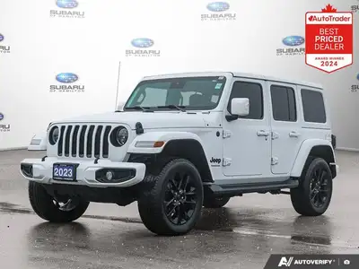 New Price! Odometer is 10286 kilometers below market average! Bright White Clearcoat 2023 Jeep Wrang...