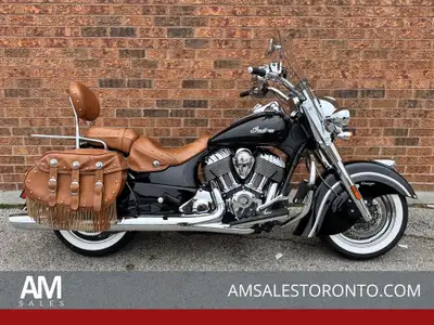 Beautiful Indian Chief Vintage with only 14,000 KM, highway pegs, windshield, white wall tires, pass...