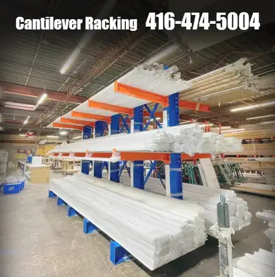Structural Cantilever Racking in stock for SALE 12' tall columns 16' tall columns Heavy Duty Materia...