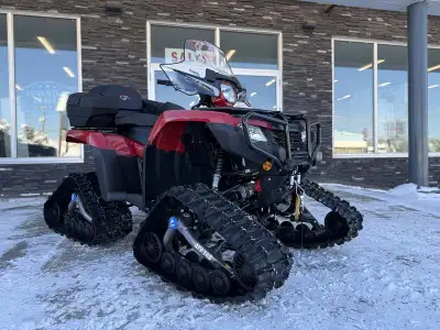 2025 Honda Foreman 520 FM1 foot shift outfitted with Camso all season T4S tracks, Warn 2500 pound wi...