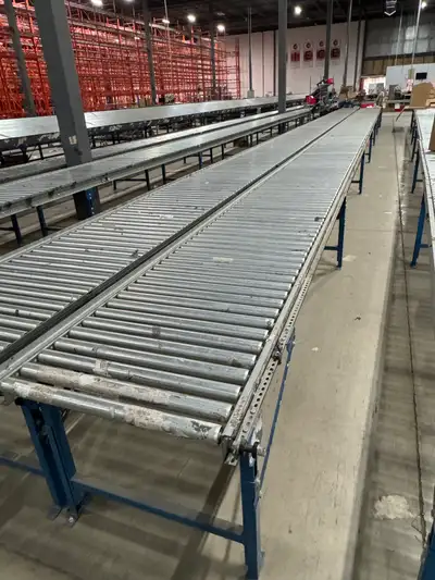 USED Gravity conveyor 30” wide x 10’ long, View more