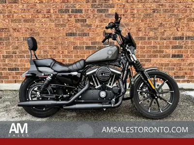 ONLY 1,000 miles on this super cool Iron 883! Passenger seat and detachable passenger backrest, Harl...