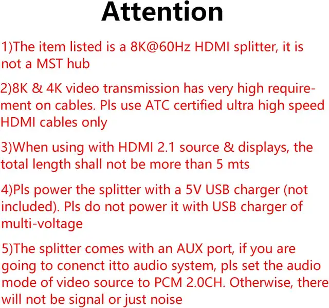8K HDMI 2.1 Splitter 1 in 2 Out in General Electronics in Markham / York Region - Image 9