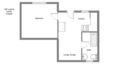 Cool One-Bedroom By Kitchener GO Station 159 Victoria Street North – Unit B available March 1! Disco...
