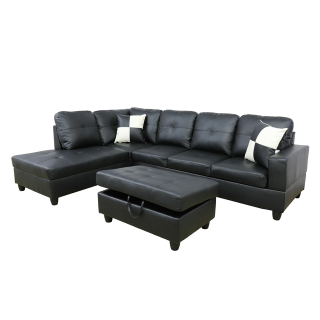 NEW L SHAPED LIVING ROOM SECTIONAL SOFA AND OTTOMAN SET in Other in Lloydminster - Image 5