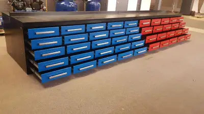 NEW BLUE 35 DRAWER 10 FT WORK TOOL BENCH 1035D01B - $2395.00 NEW RED 35 DRAWER 10 FT WORK TOOL BENCH...