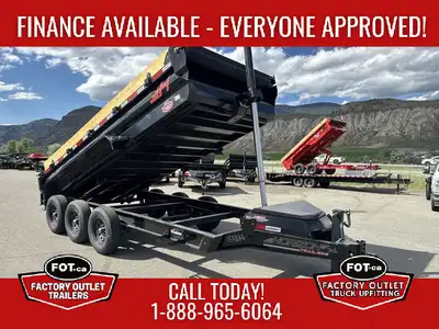 NEW 83in x 16ft Dump Trailer from Horizon Trailers - (3) 7K EZ Lube Spring Axles - 2 5/16in Coupler...