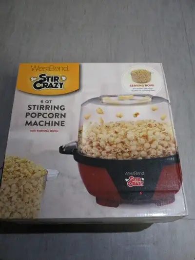 Westbend Stir Crazy Popcorn Machine 6 QT Bowl Capacity. Brand new! Asking $50