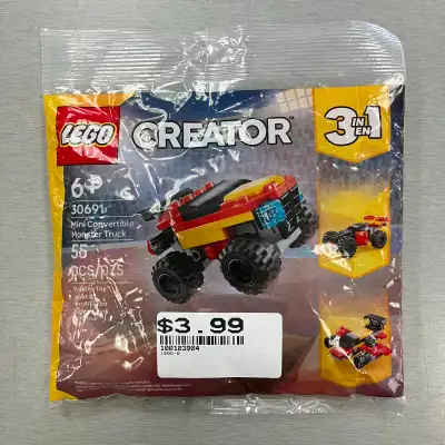 LEGO Creator Mini Convertible Monster Truck 30691 - BRAND NEW - 30691 - 55 PCS - 6+ Please ,Call Do...