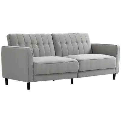 Convertible Bed with Couch, Button Tufted Fabric Sofa Bed with A, View more