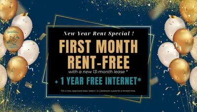 Promo on Now! Lease one of our Brand New 1 or 2 Bedroom Apartments and receive your First Month Rent...