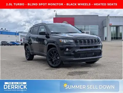 The 2026 Jeep Compass North in Diamond Black Crystal Pearl with a Black interior combines bold style...