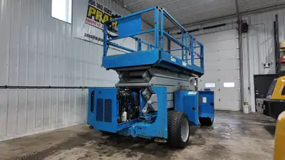 2014 Genie GS-5390 Rough Terrain Scissor Lift Year: 2014 Hours: 2,649 Engine: Gas – 75 HP Price: $27...