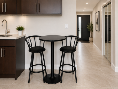 Black Pub-Height Table & 2 Chairs – Excellent Condition – $175 O, View more
