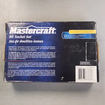 Mastercraft Bit Socket Set 14 Pieces - Set includes: 7 3/8" hex sockets: 5/32", 3/16", ¼", 5/16", 3/...